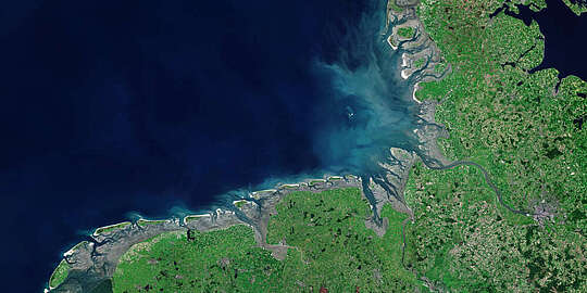 Satellitenbild des Wattenmeeres