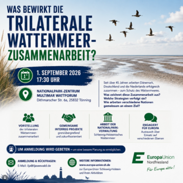 Plakat für eine Veranstaltung zu Trilateralen Wattenmeer-Zusammenarbeit